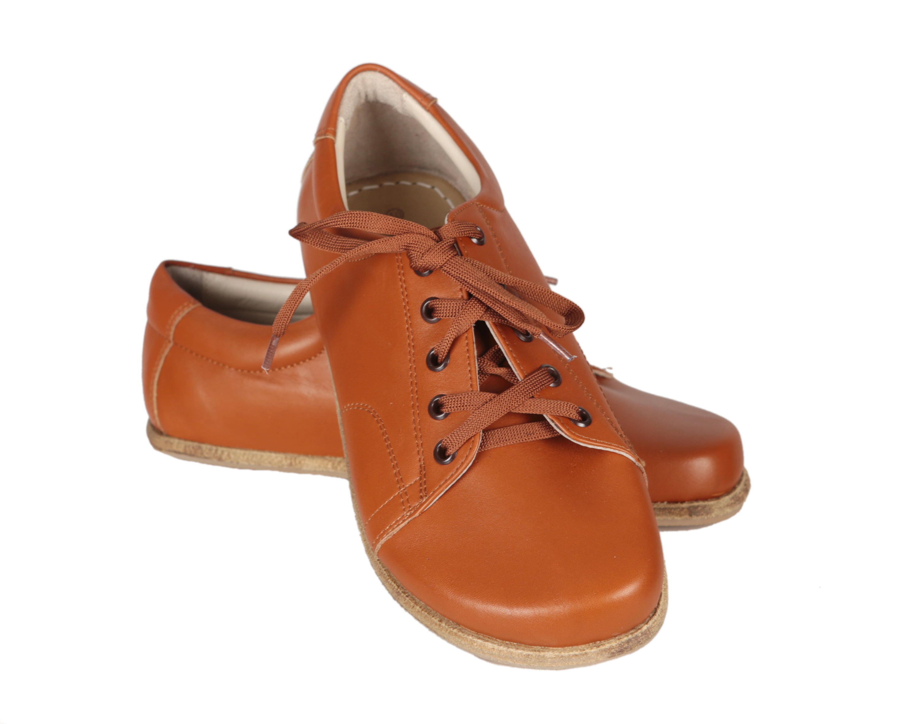 Tan Sneaker Wide Barefoot Smooth Leather Handmade Shoes 
