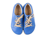 Blue Sneaker Wide Barefoot Smooth Leather Handmade Shoes 