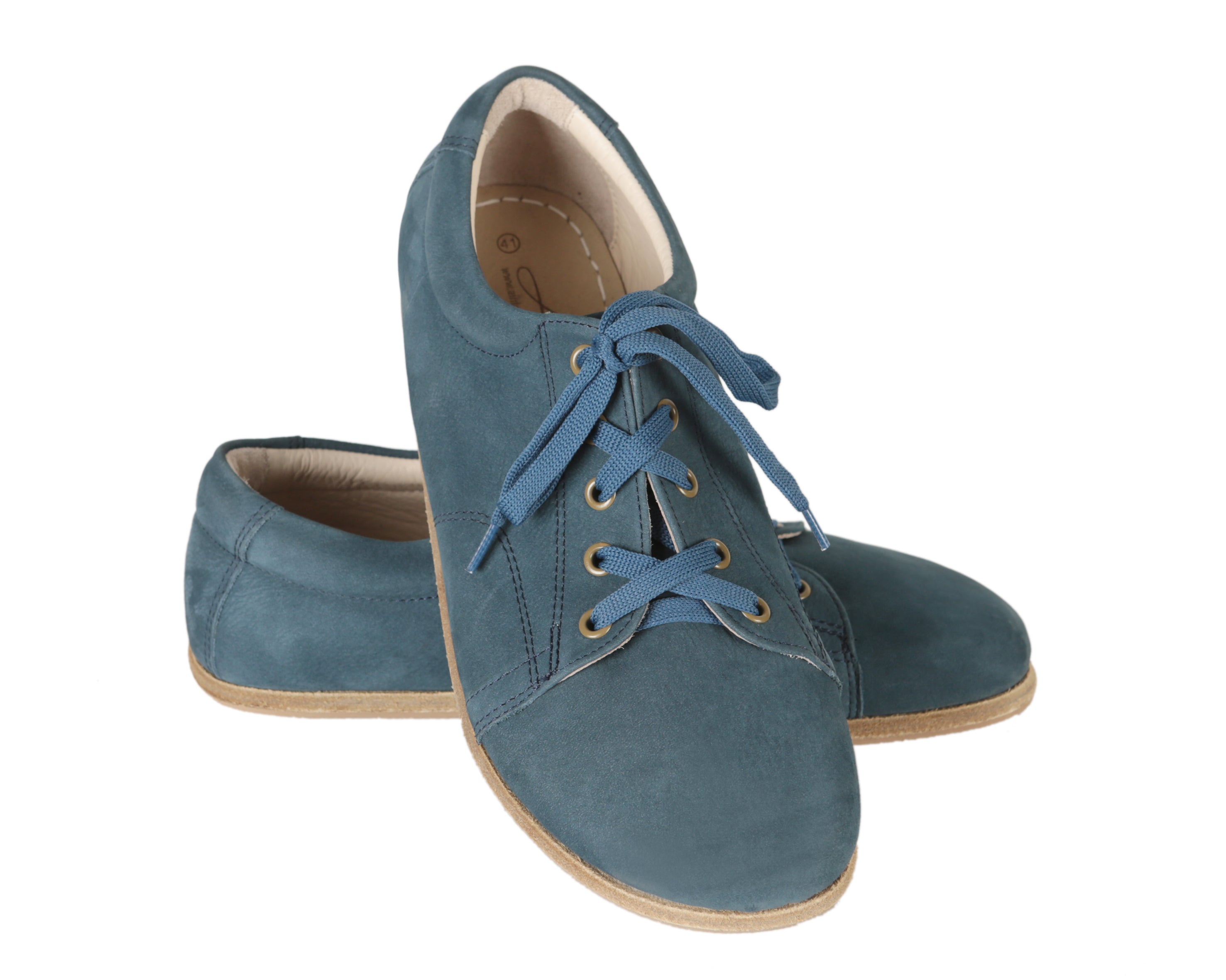 Jeans Sneaker Wide Barefoot Nubuck Leather Handmade Shoes 