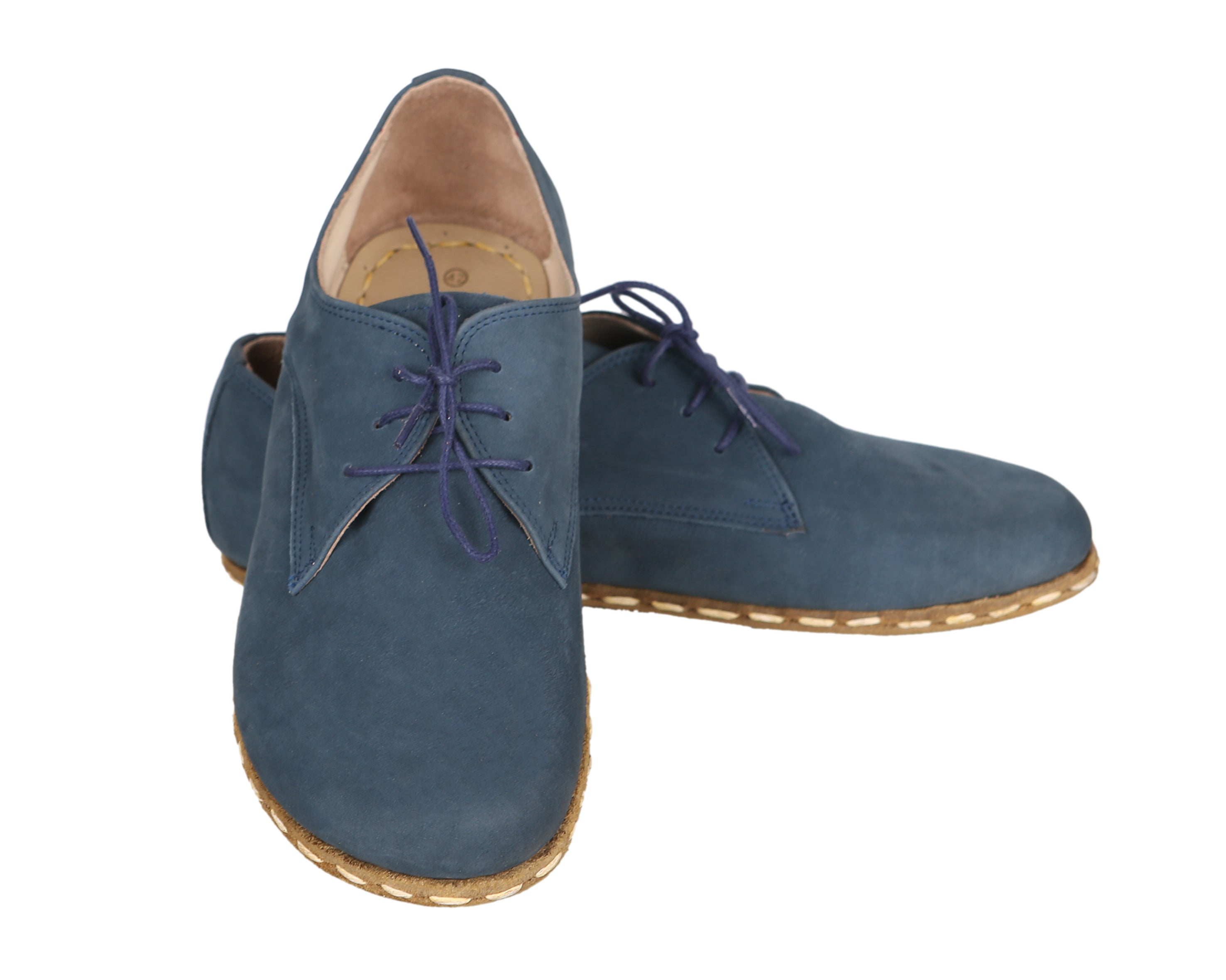 Jeans Oxford Wide Barefoot Nubuck Leather Handmade Sport Shoes 