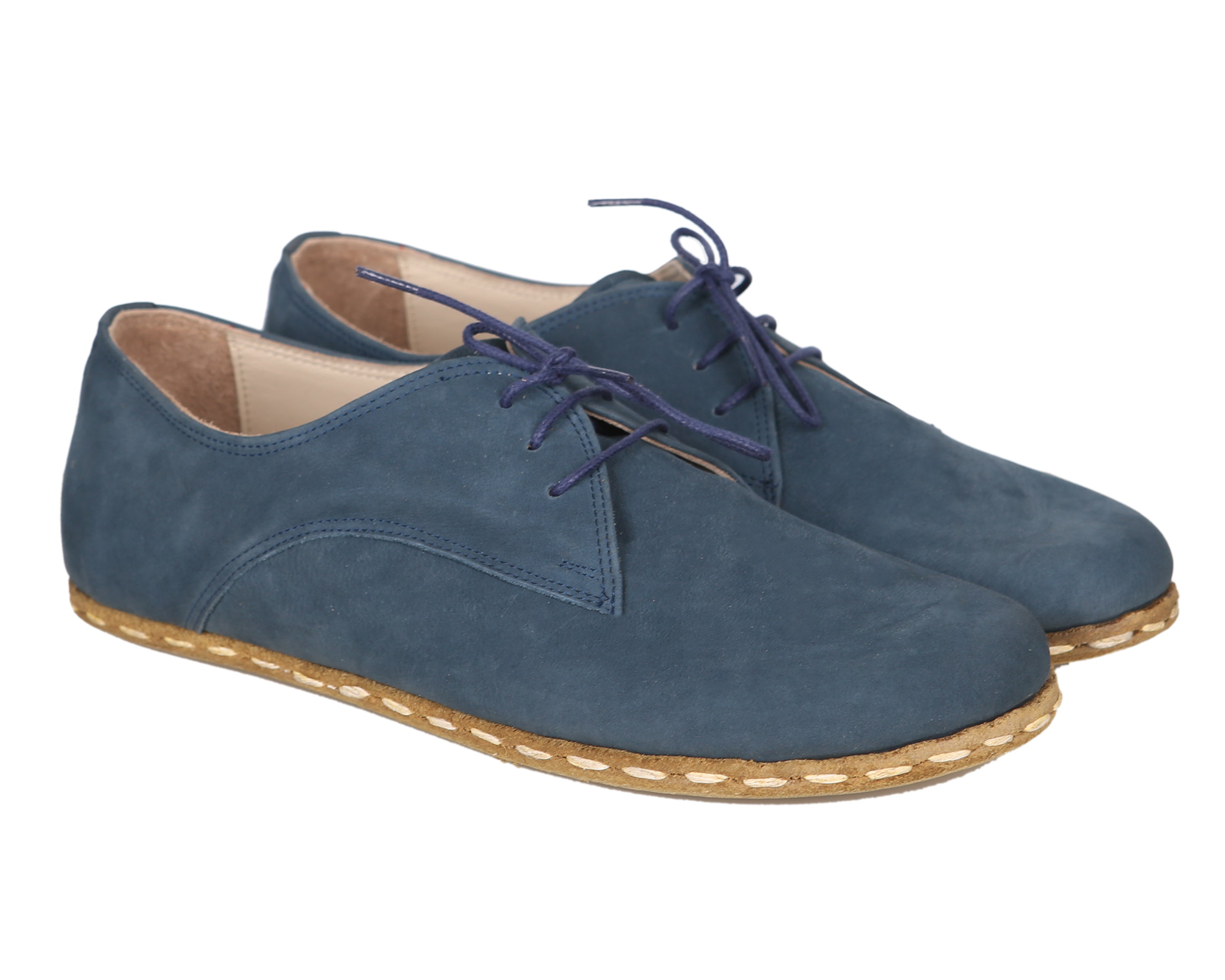 Jeans Oxford Wide Barefoot Nubuck Leather Handmade Sport Shoes 