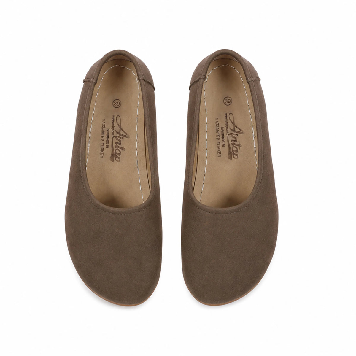 Nubuck Barefoot Ballet Shoes – Rubber Sole – Smoked