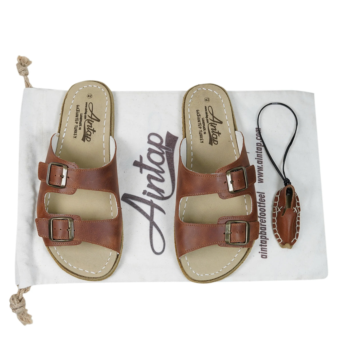 Crazy Barefoot Double Strap Sandals Shoes – Classic Sole — Leather Sole – Brown