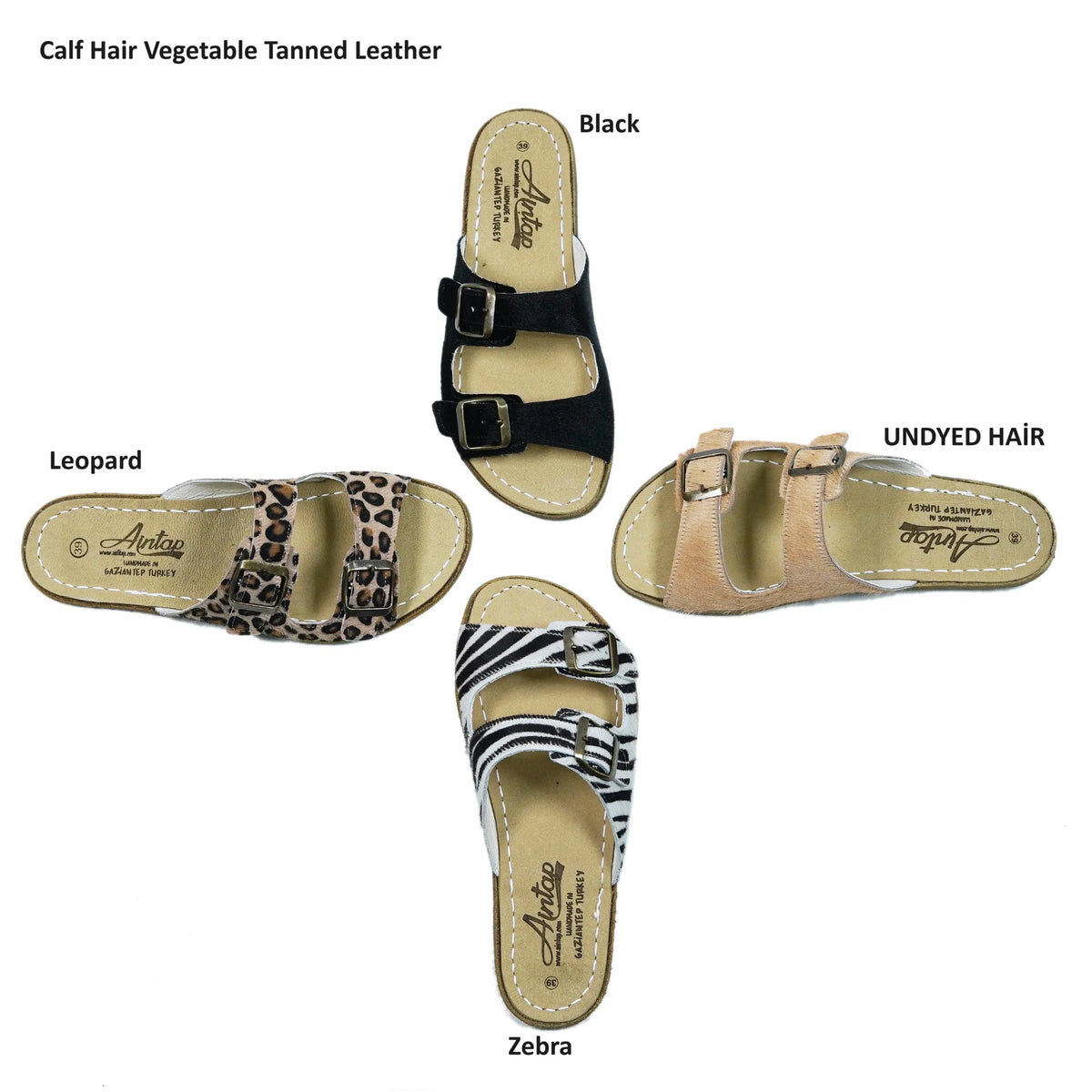 Hair Barefoot Double Strap Sandals Shoes - Classic Sole - Leather Sole – Black