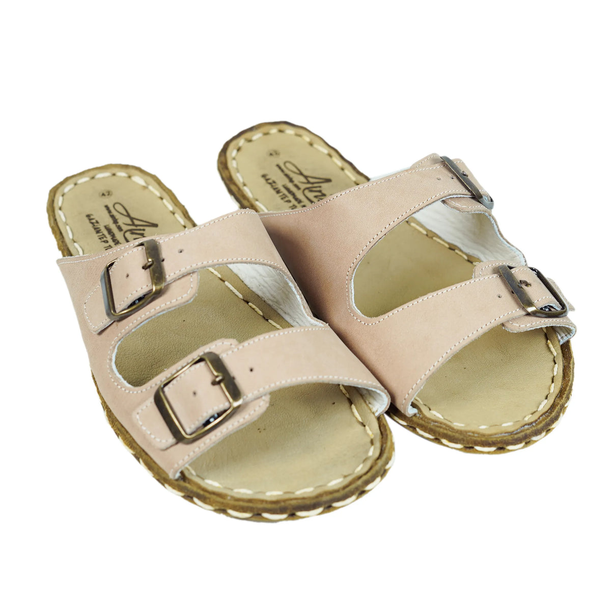 Crazy Barefoot Double Strap Sandals Shoes — Leather Sole – Undyed Crust