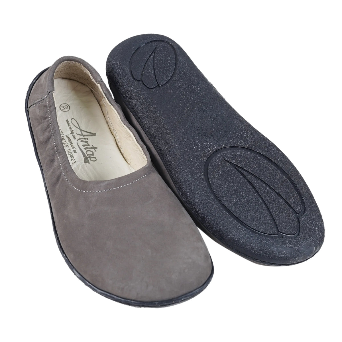 Nubuck Barefoot Ballet Shoes – 6 mm Rubber Sole – Gray