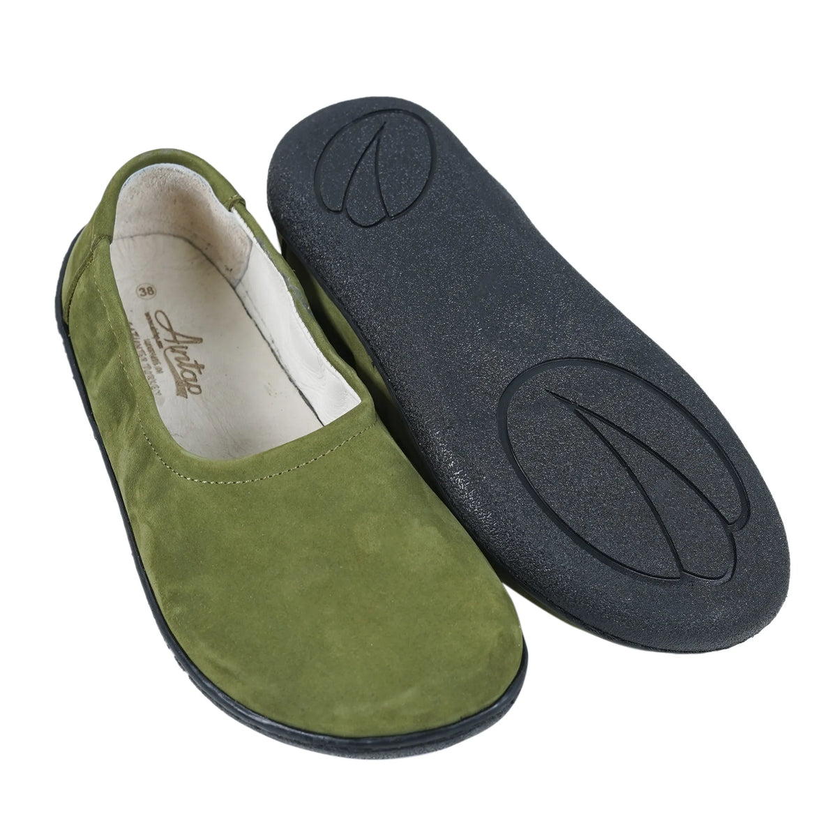 Nubuck Barefoot Ballet Shoes – 6 mm Rubber Sole – Green