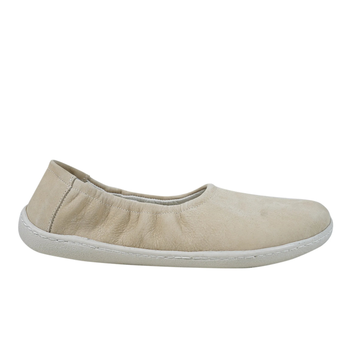 Nubuck Barefoot Ballet Shoes – 6 mm Rubber Sole – Cream