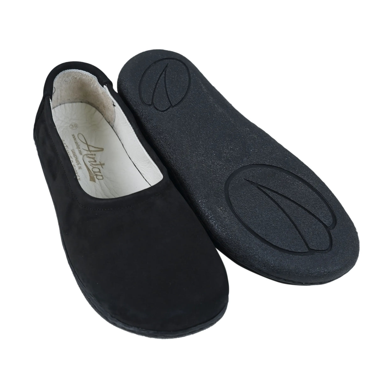 Nubuck Barefoot Ballet Shoes – 6 mm Rubber Sole – Black