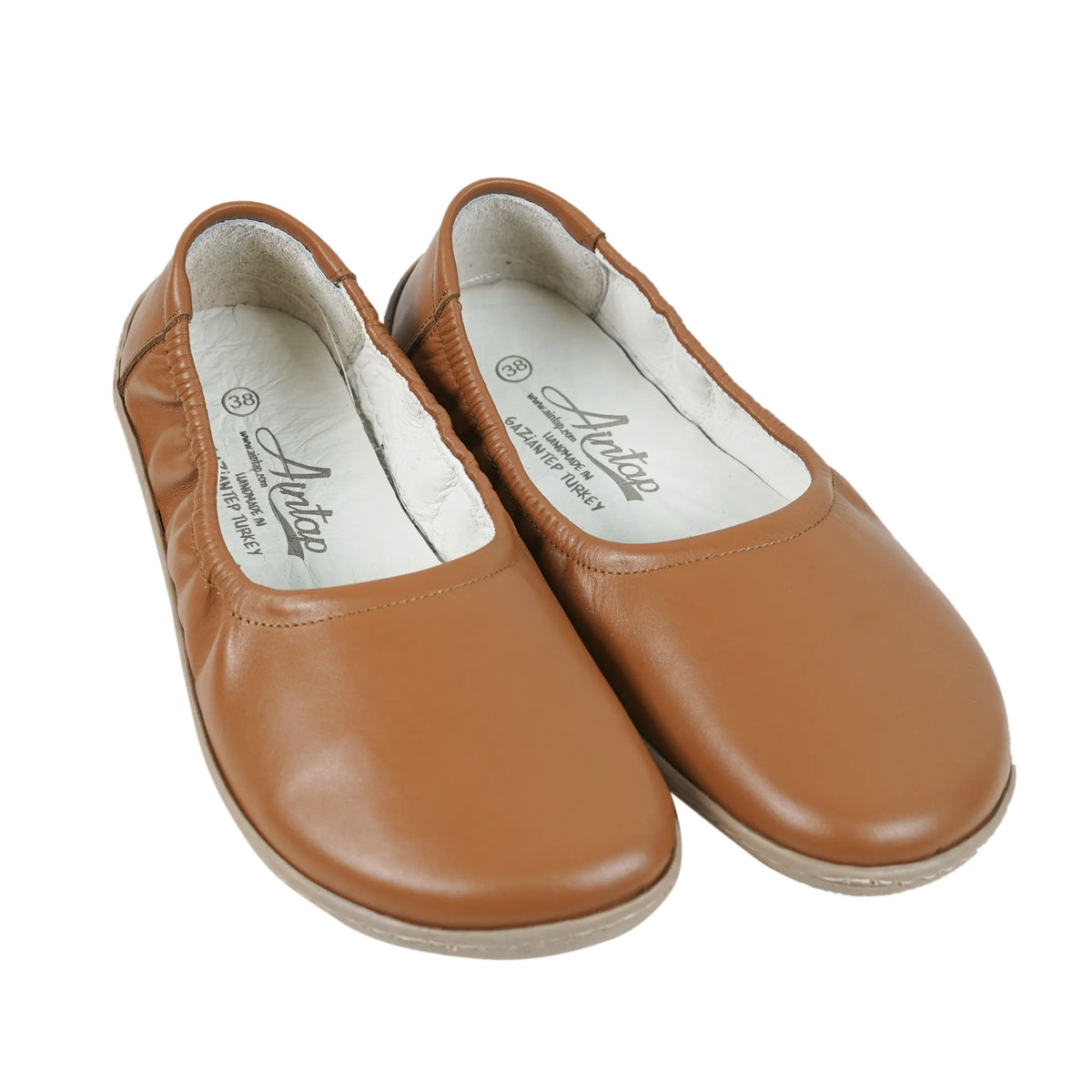 Smooth Barefoot Ballet Shoes –6 mm Rubber Sole – Tan