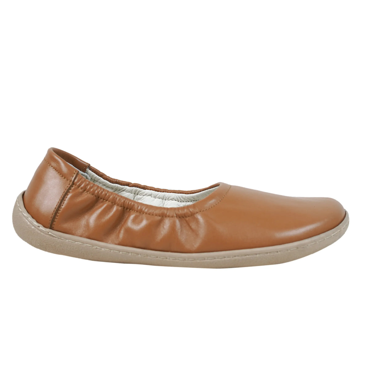 Smooth Barefoot Ballet Shoes –6 mm Rubber Sole – Tan