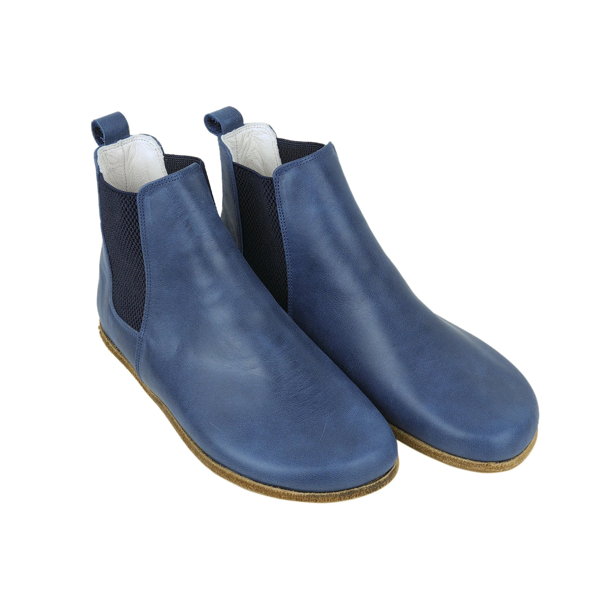 Crazy Barefoot Chelsea Boots Shoes – Classic Sole — Leather Sole – Navy Blue