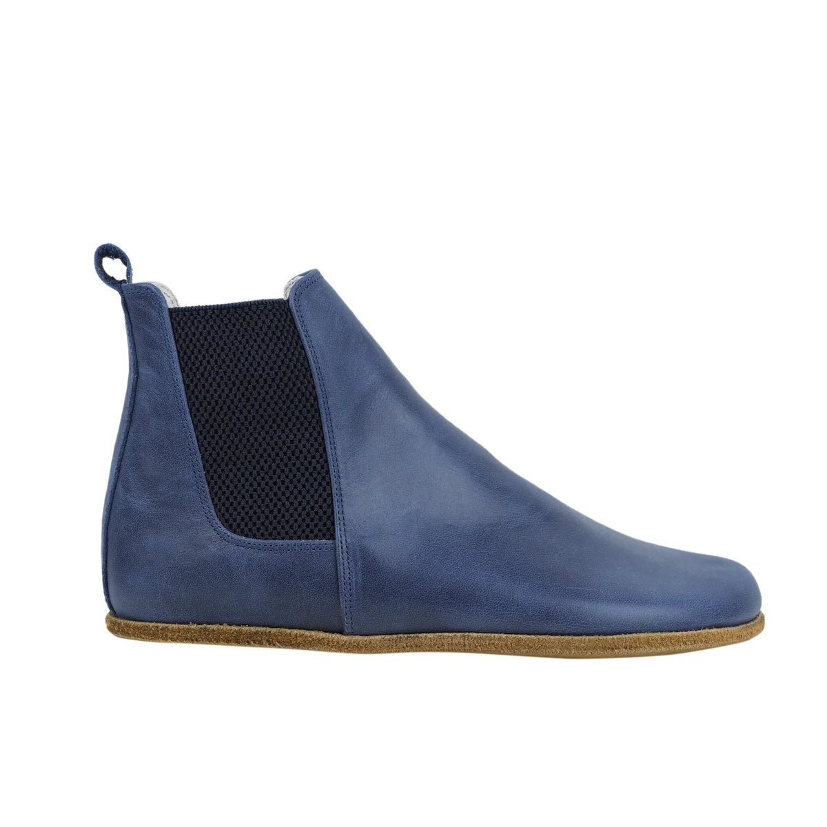 Crazy Barefoot Chelsea Boots Shoes – Classic Sole — Leather Sole – Navy Blue