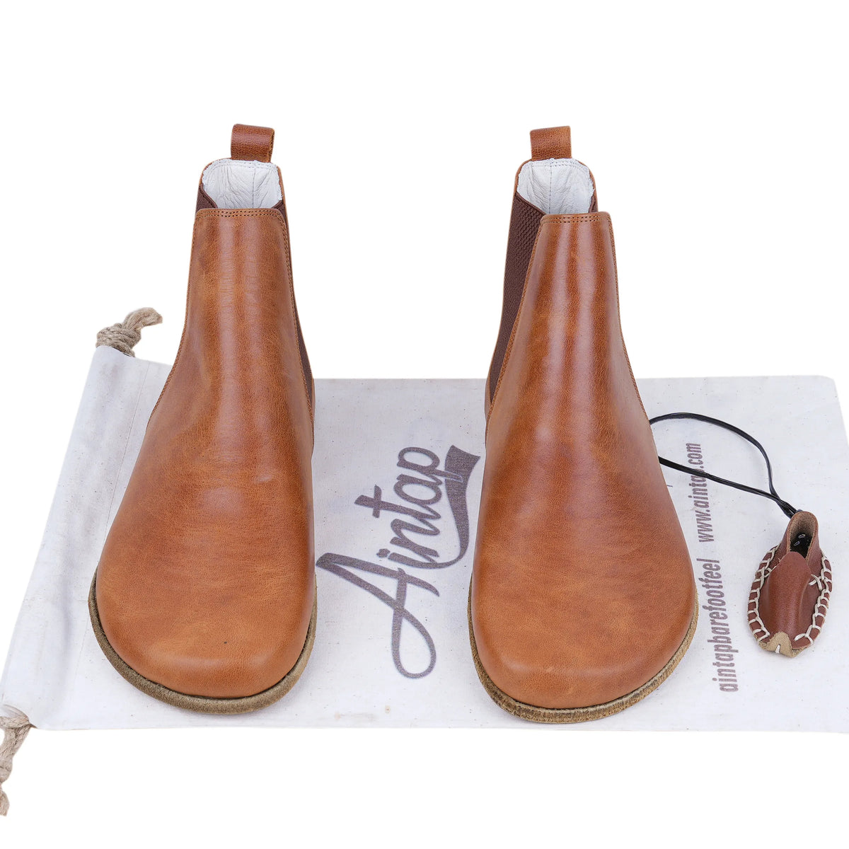 Crazy Barefoot Chelsea Boots Shoes – Classic Sole — Leather Sole – Honey Camel
