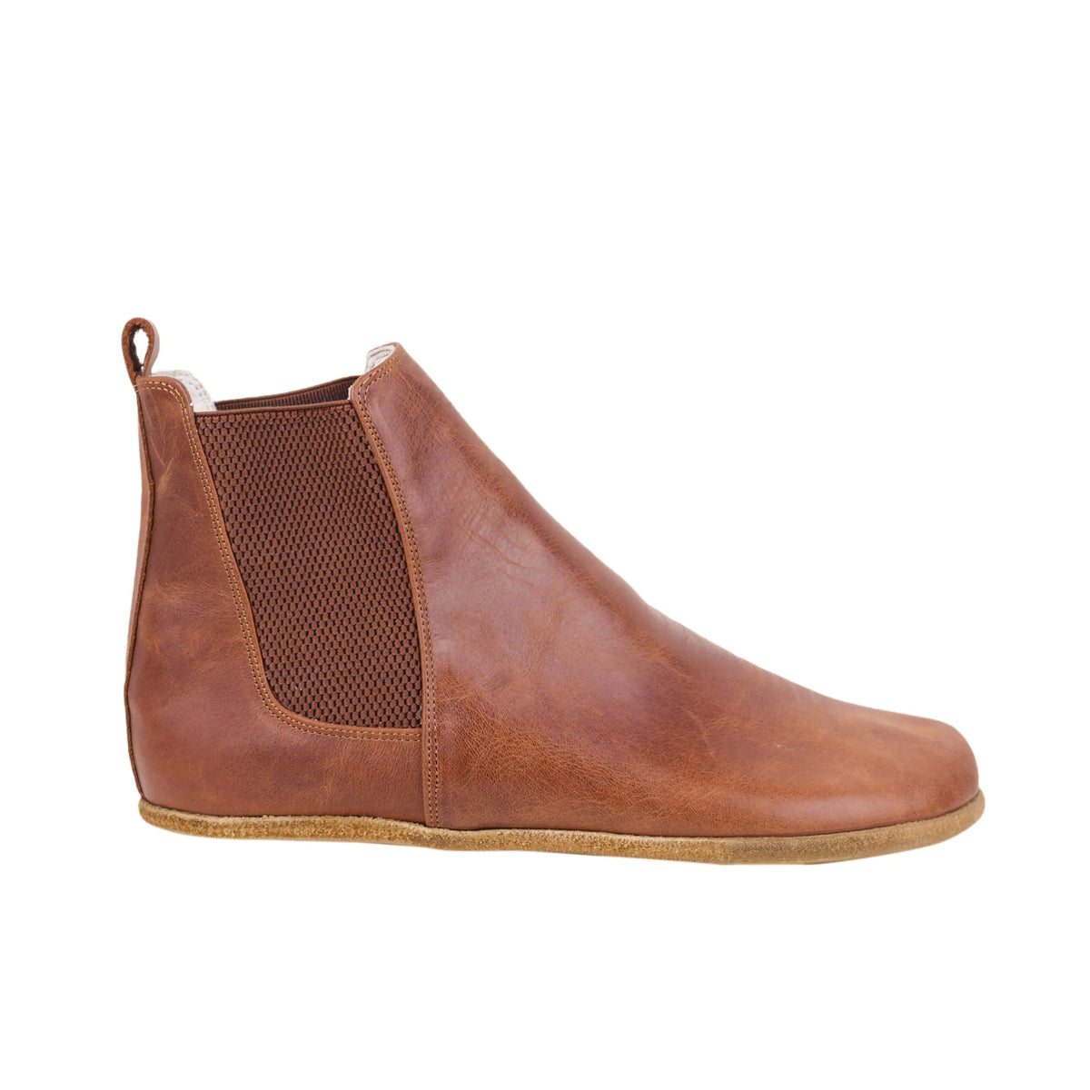 Crazy Barefoot Chelsea Boots Shoes – Classic Sole — Leather Sole – Brown