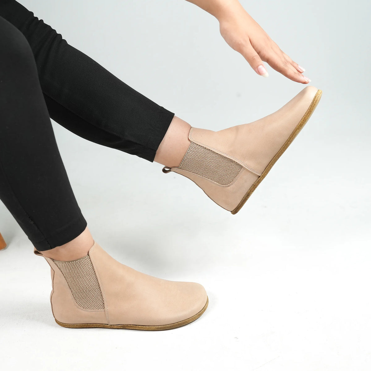 Crazy Barefoot Chelsea Boots Shoes – Classic Sole — Leather Sole – Undyed Crust
