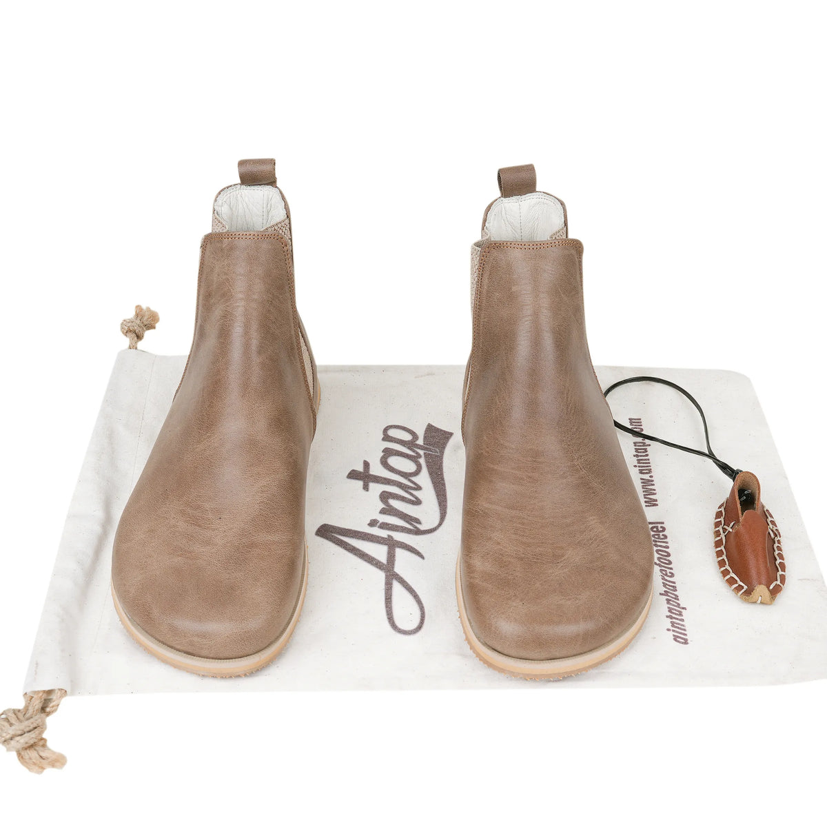 Crazy Barefoot Chelsea Boots Shoes – Eva Outsole – Beige Bizon