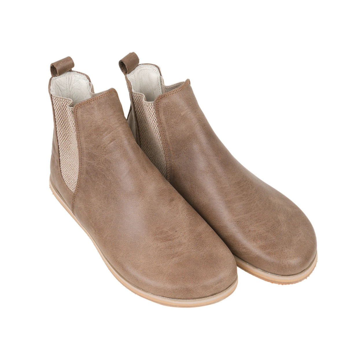Crazy Barefoot Chelsea Boots Shoes – Eva Outsole – Beige Bizon