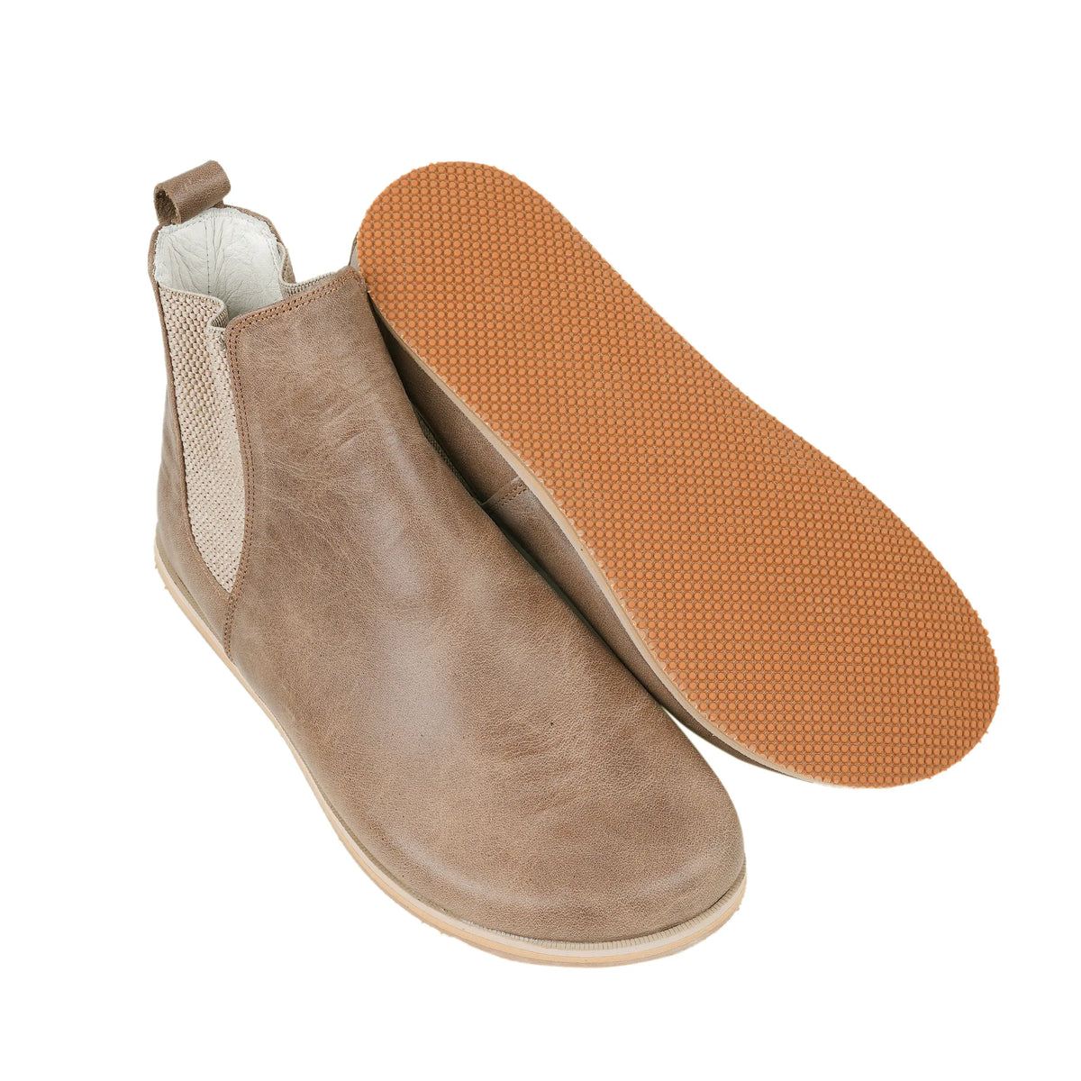 Crazy Barefoot Chelsea Boots Shoes – Eva Outsole – Beige Bizon