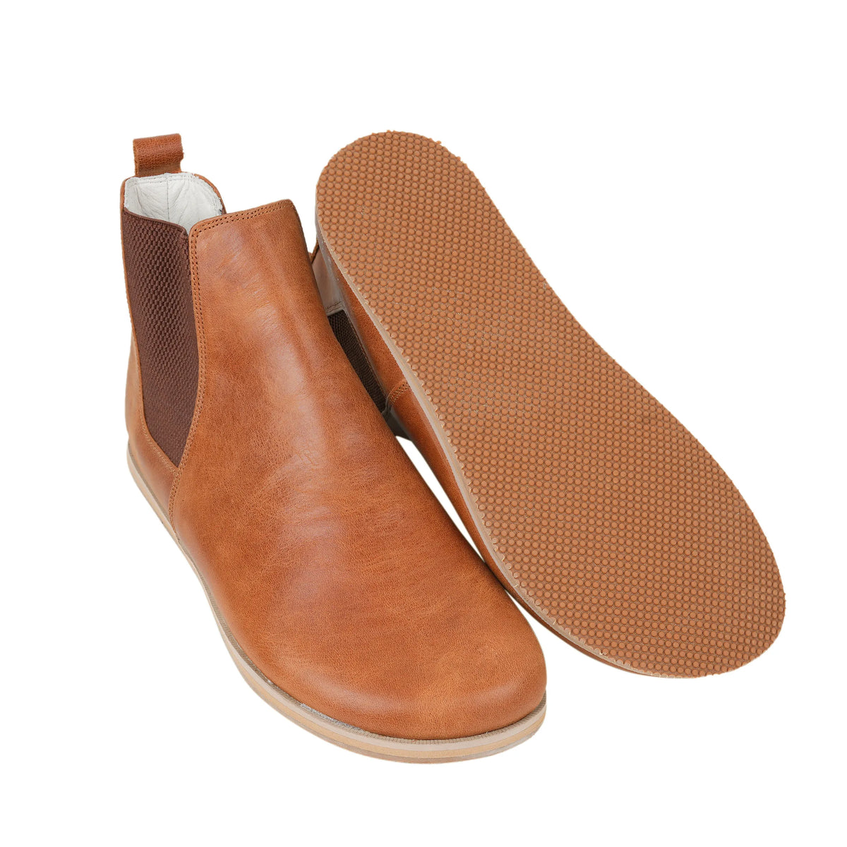 Crazy Barefoot Chelsea Boots Shoes – Eva Outsole – Honey Camel