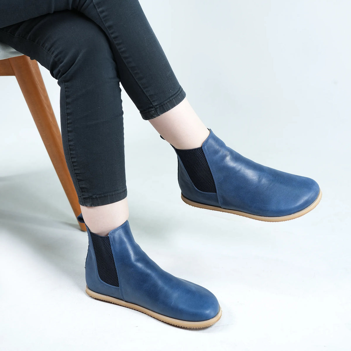 Crazy Barefoot Chelsea Boots Shoes – Eva Outsole – Navy Blue