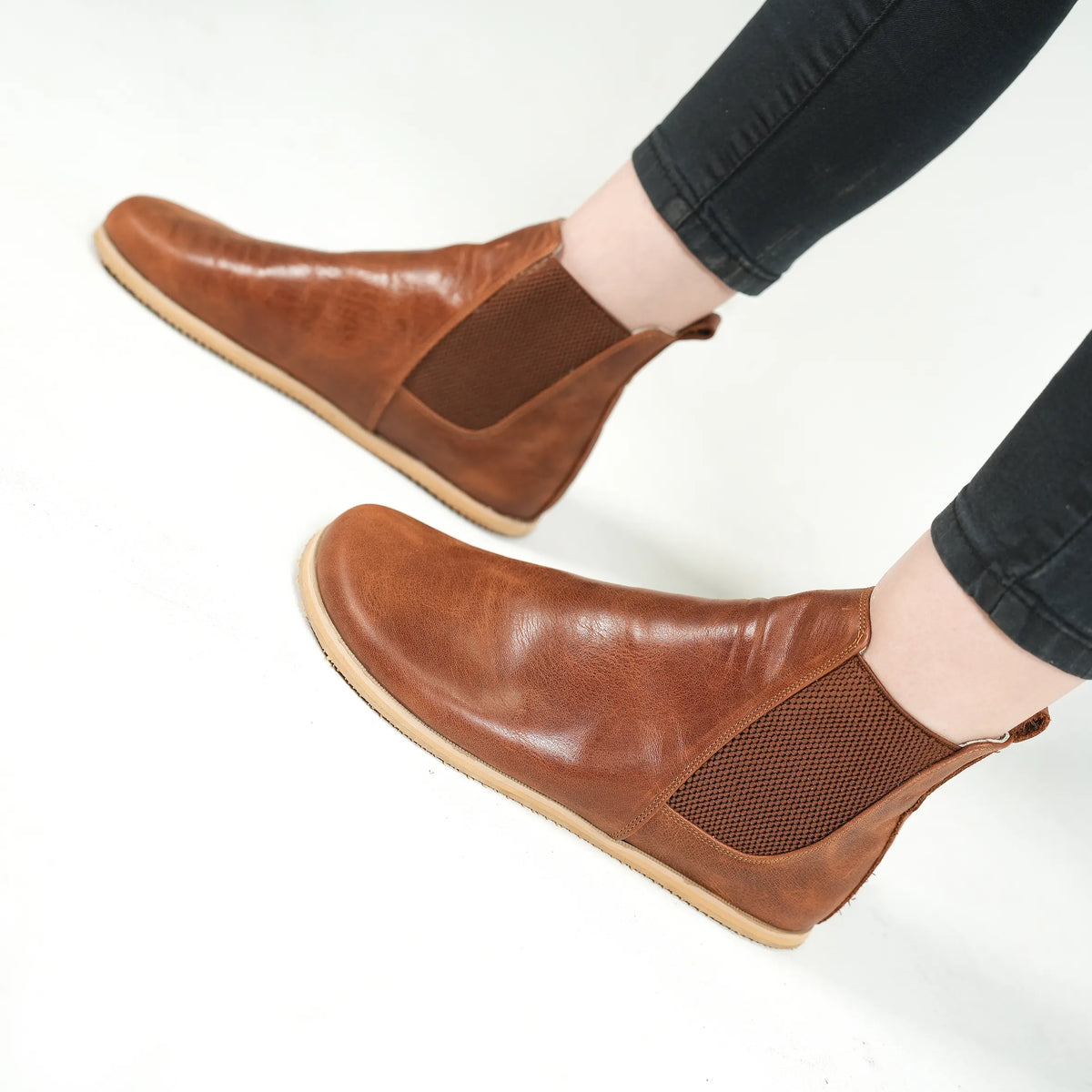Crazy Barefoot Chelsea Boots Shoes – Eva Outsole – Brown
