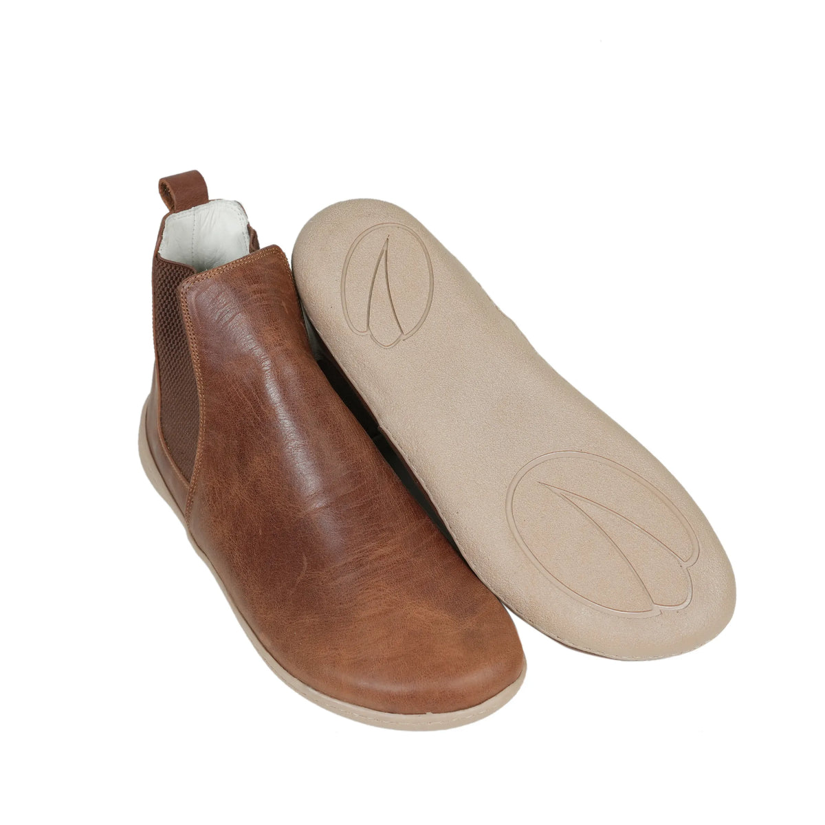Crazy Barefoot Chelsea Boots Shoes – 6mm Rubber Sole – Brown