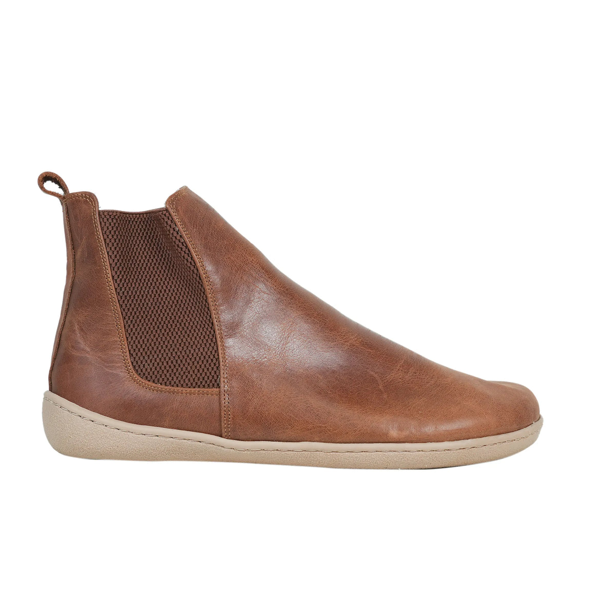 Crazy Barefoot Chelsea Boots Shoes – 6mm Rubber Sole – Brown