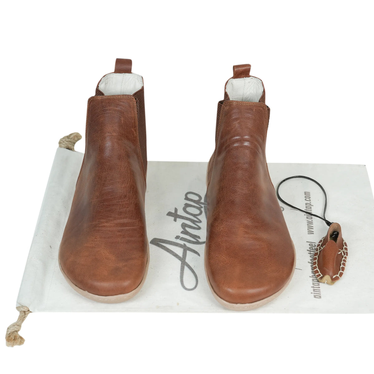 Crazy Barefoot Chelsea Boots Shoes – 6mm Rubber Sole – Brown