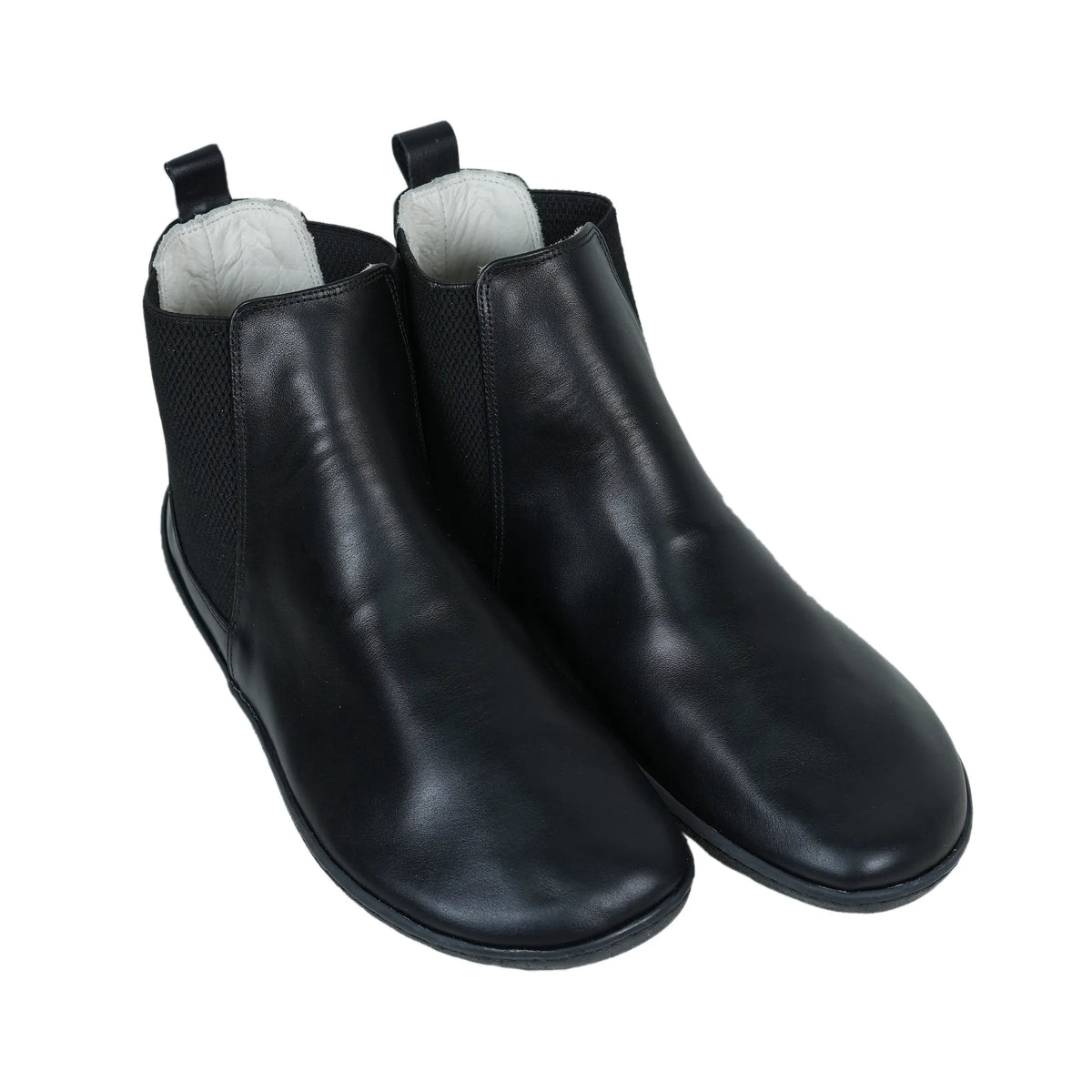 Smooth Barefoot Chelsea Boots Shoes – 6mm Rubber Sole – Black