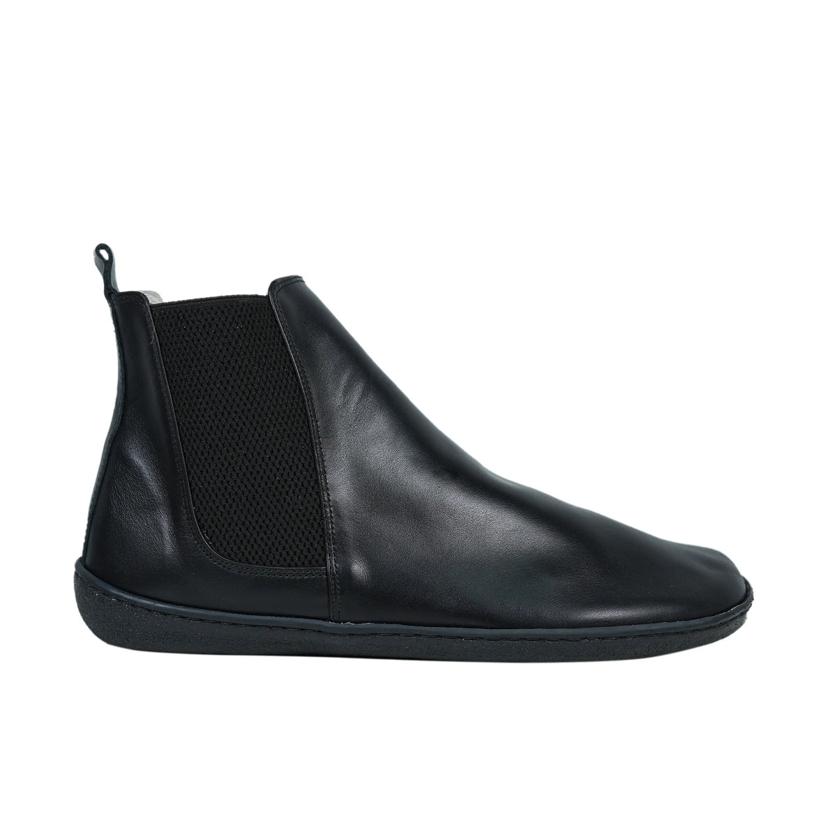Smooth Barefoot Chelsea Boots Shoes – 6mm Rubber Sole – Black