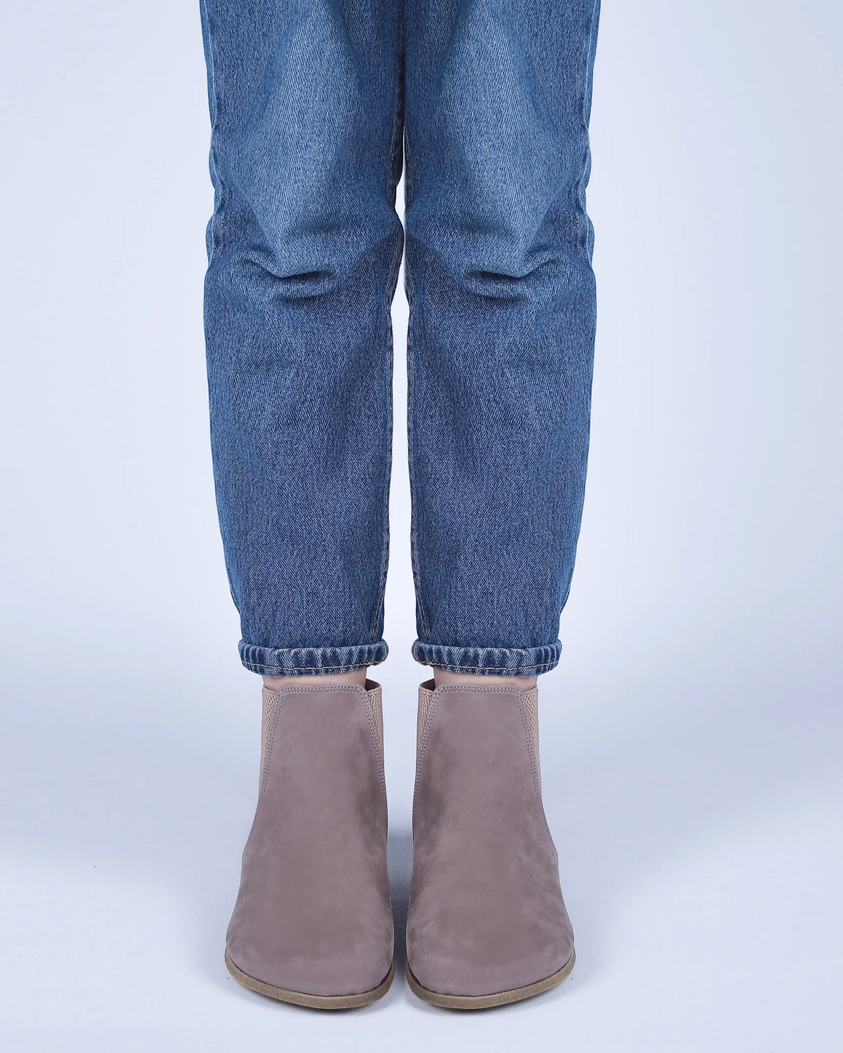 Nubuck Barefoot Chelsea Boots Shoes – Classic Sole — Leather Sole – Smoked
