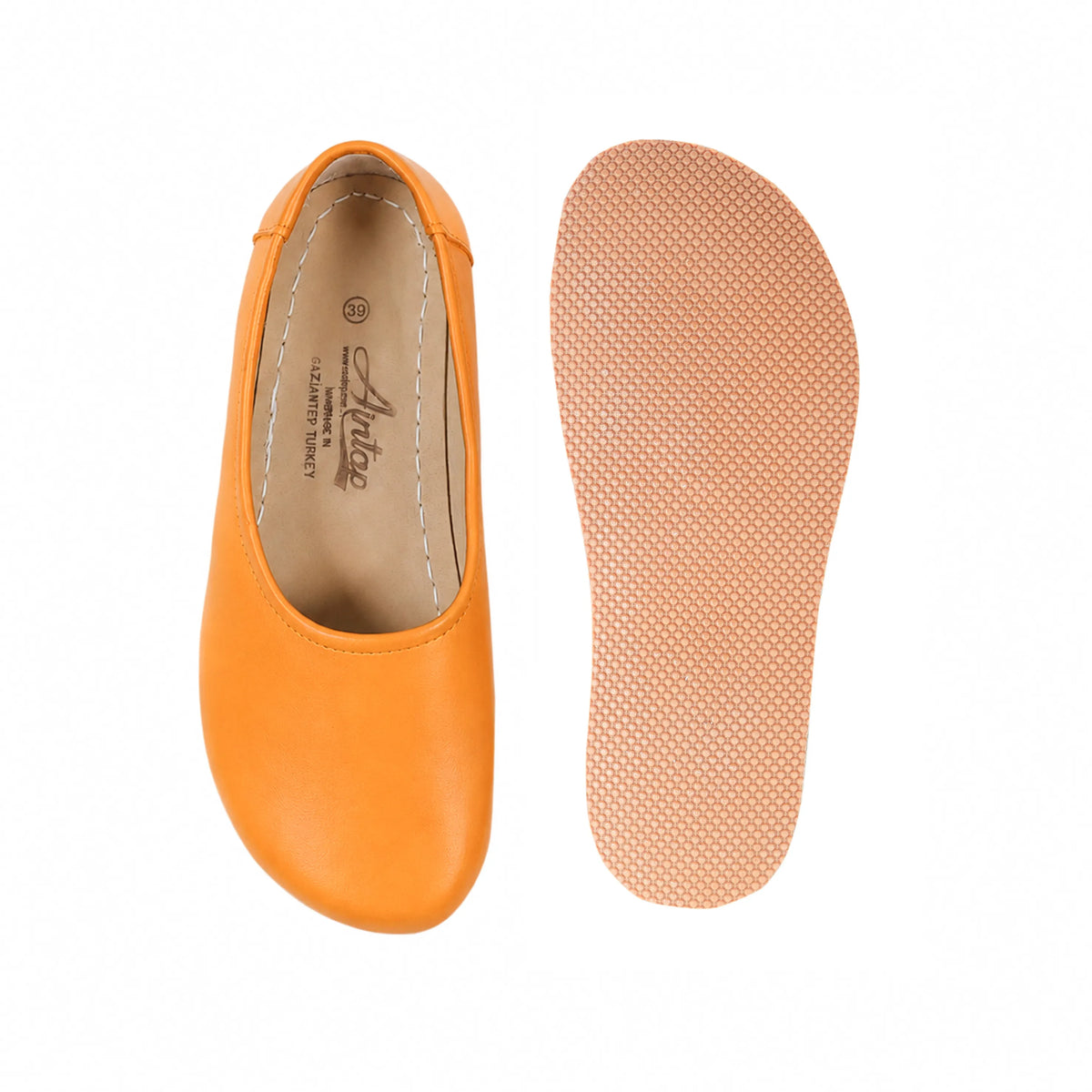 Smooth Barefoot Ballet Shoes – Rubber Sole – Mustard