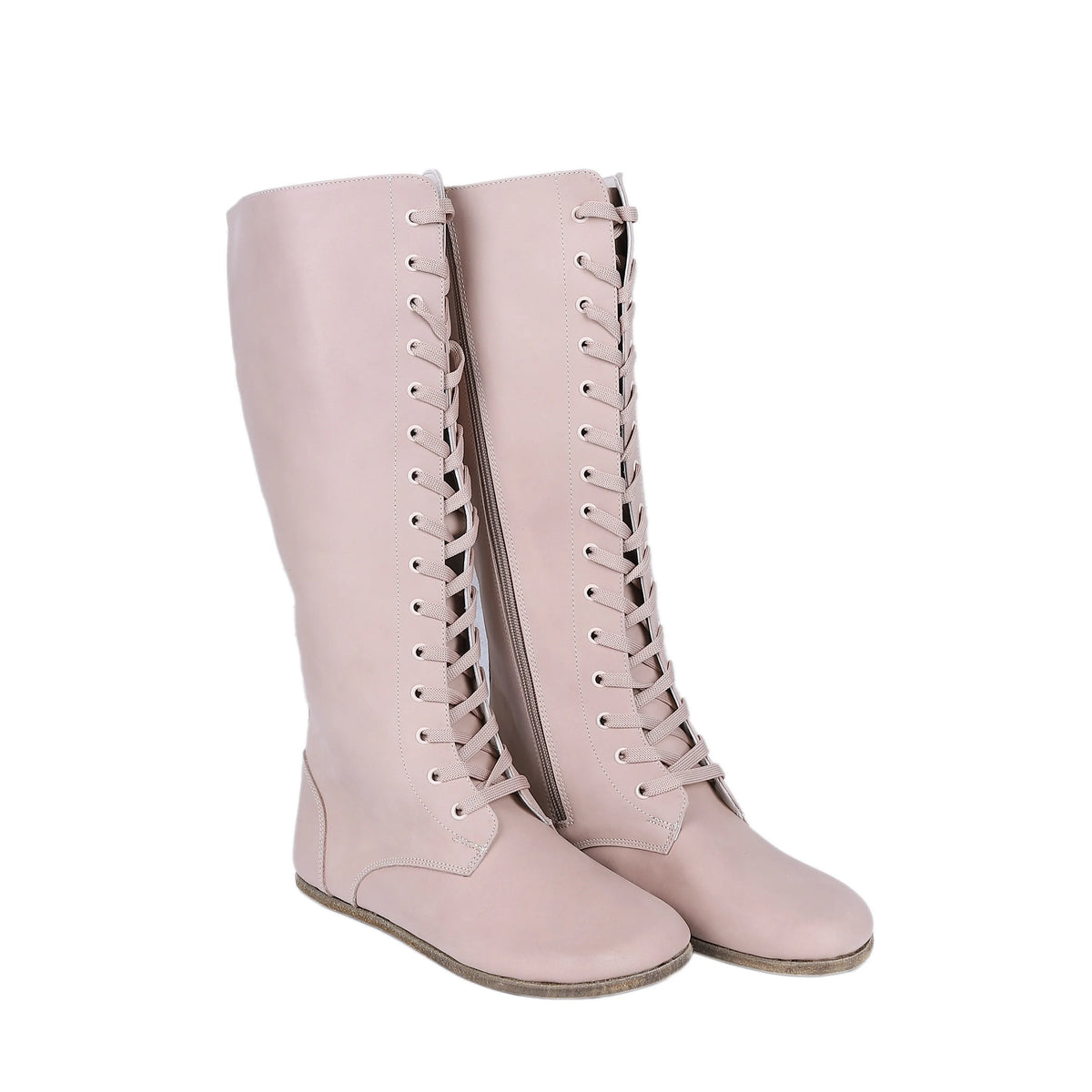 Crazy Barefoot Laces Knee Boots Shoes – Classic Sole — Leather Sole – Undyed Crust