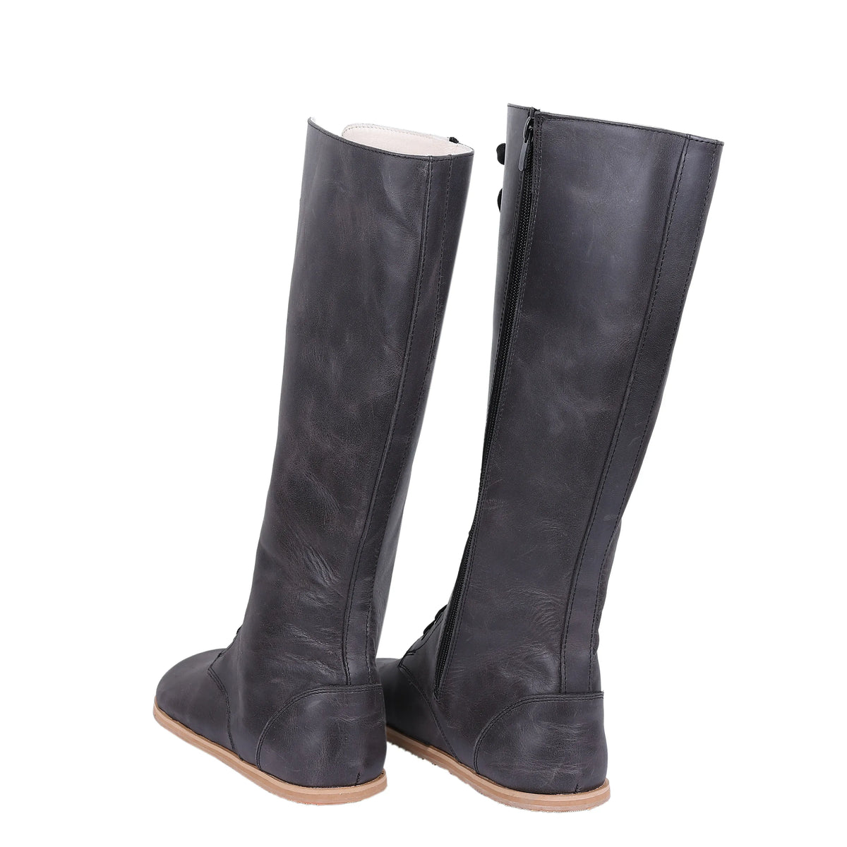 Crazy Barefoot Lace Knee Boots  Shoes – Eva Outsole – Black