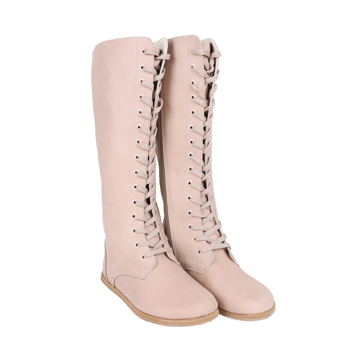 Crazy Barefoot Lace Knee Boots  Shoes – Eva Outsole – Undyed Crust