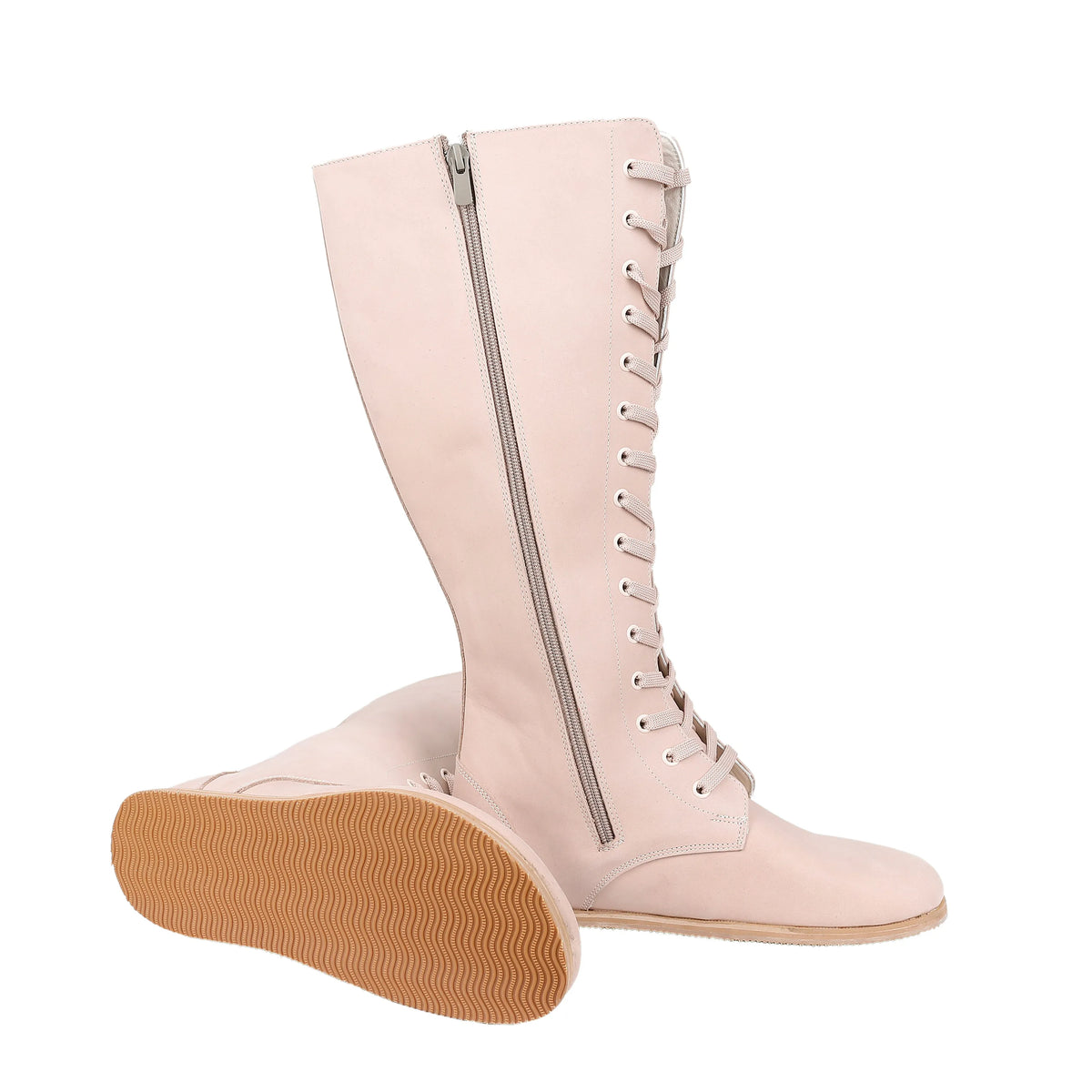 Crazy Barefoot Lace Knee Boots  Shoes – Eva Outsole – Undyed Crust