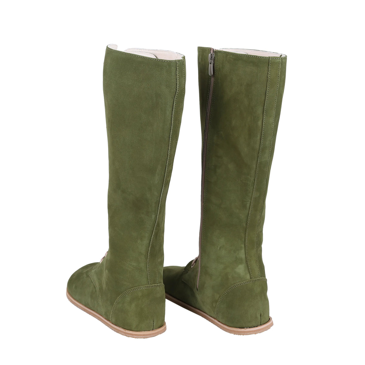 Nubuck Barefoot Laces Knee Boots Shoes – Eva Outsole – Green