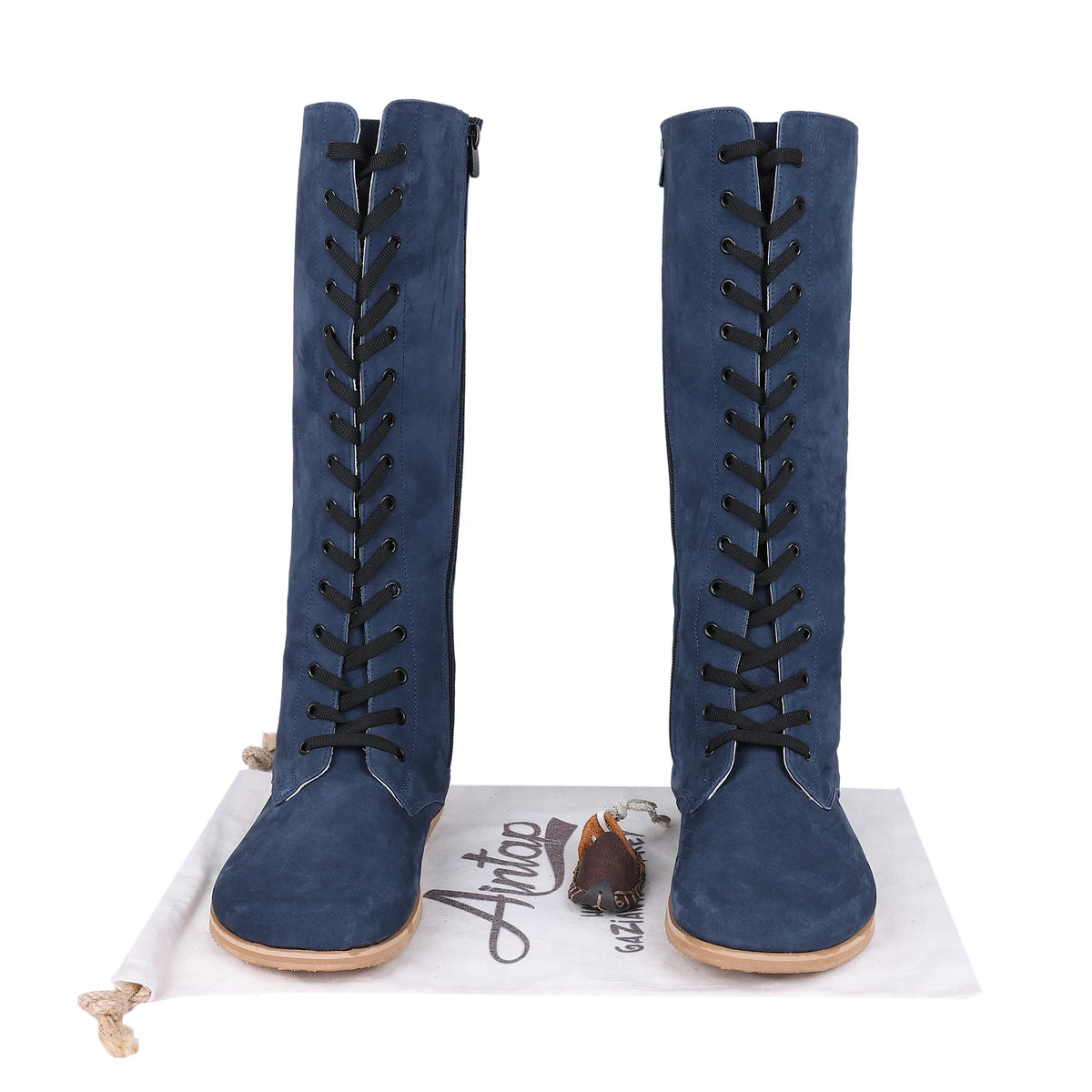 Nubuck Barefoot Laces Knee Boots Shoes – Eva Outsole – Jeans