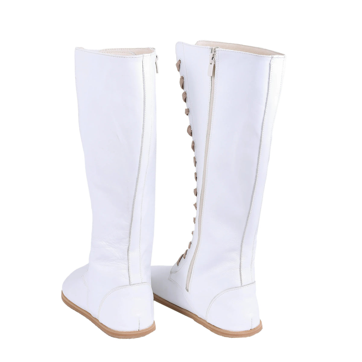 Smooth Barefoot Laces Knee Boots Shoes – Eva Outsole – White