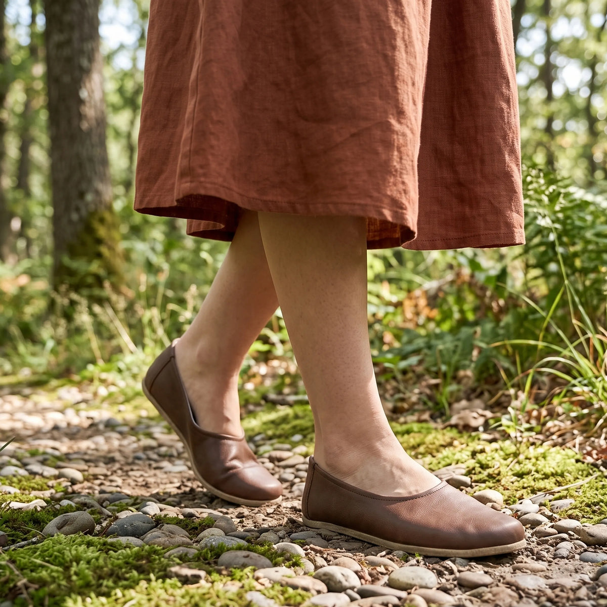 Crazy Barefoot Ballet Shoes – Classic Sole — Leather Sole – Brown