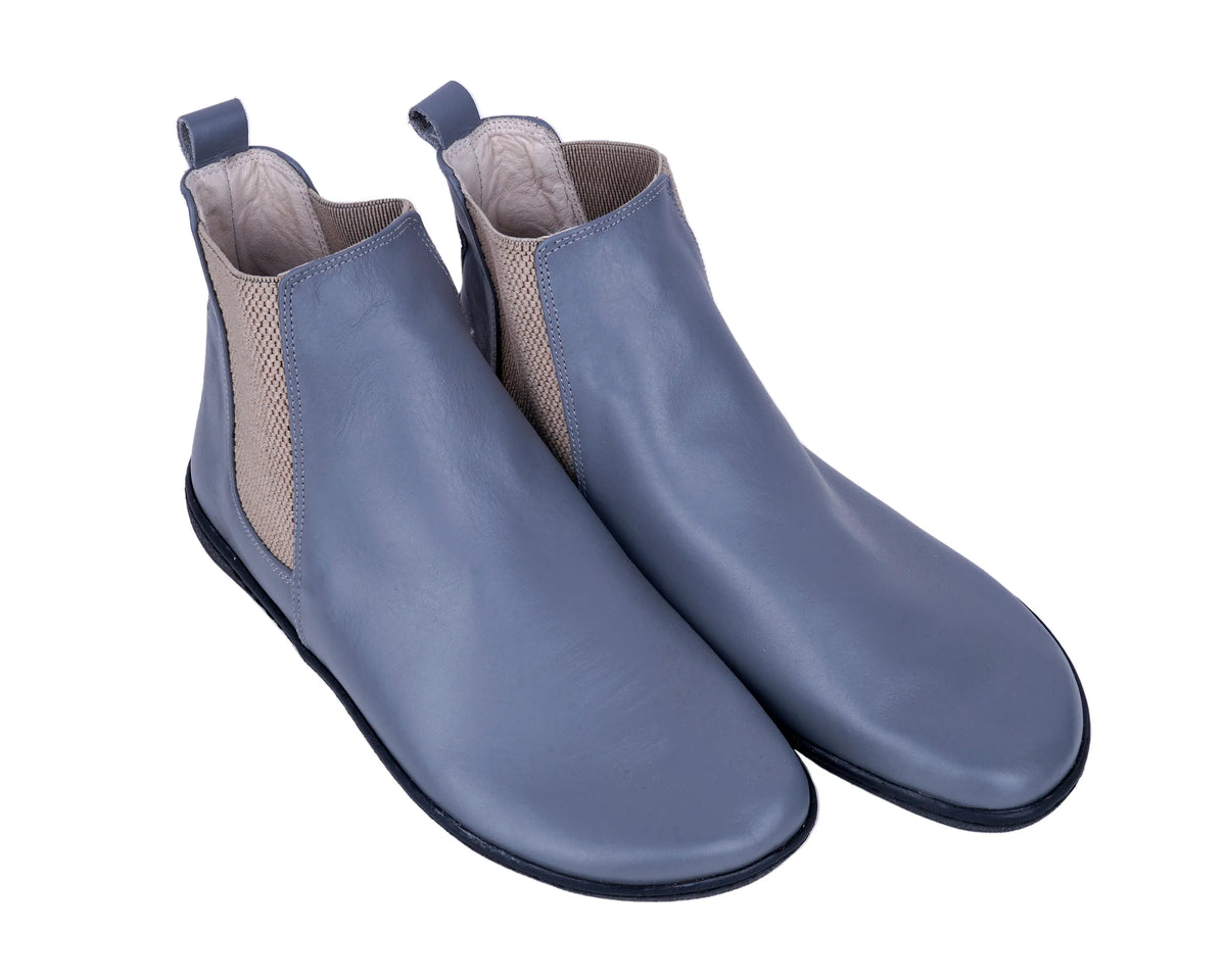 Smooth Barefoot Chelsea Boots Shoes – 6mm Rubber Sole – Gray