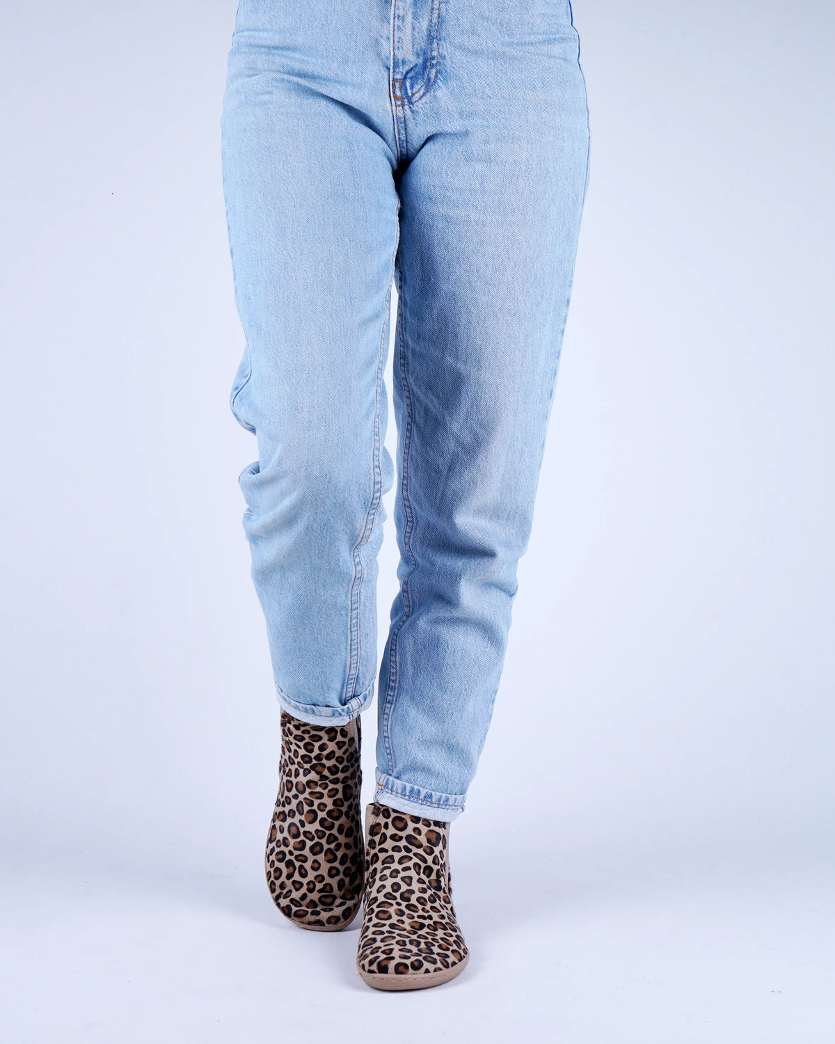 Hair Barefoot Ankle Boots Shoes – 6mm Rubber Sole – Leopard
