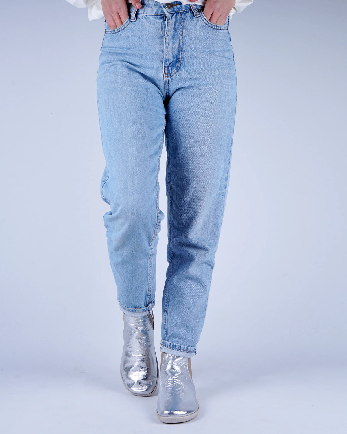 Bright Barefoot Chelsea Boots Shoes – 6mm Rubber Sole – Silver